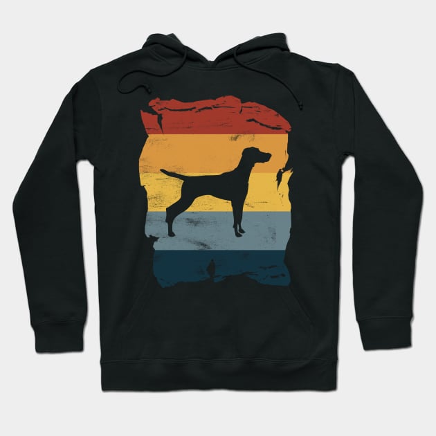 Hungarian Vizsla Distressed Vintage Retro Silhouette Hoodie by DoggyStyles